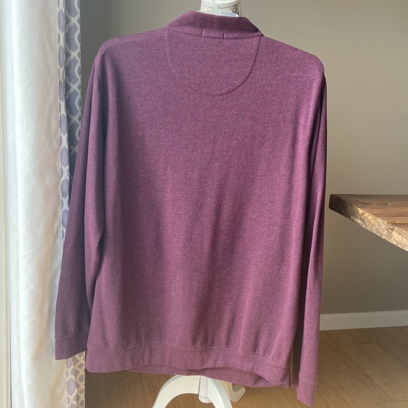 Peter Millar Heathered Purple/Red 1/4 Zip Pullover - Picture 6 of 8